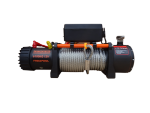 Winchtech 6100KG 6,5PK elektrische lier 12v met draadloze afstandsbediening, staalkabel